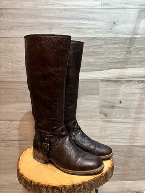 Matisse Brown Genuine Distressed Leather Knee riding Boots Size 8